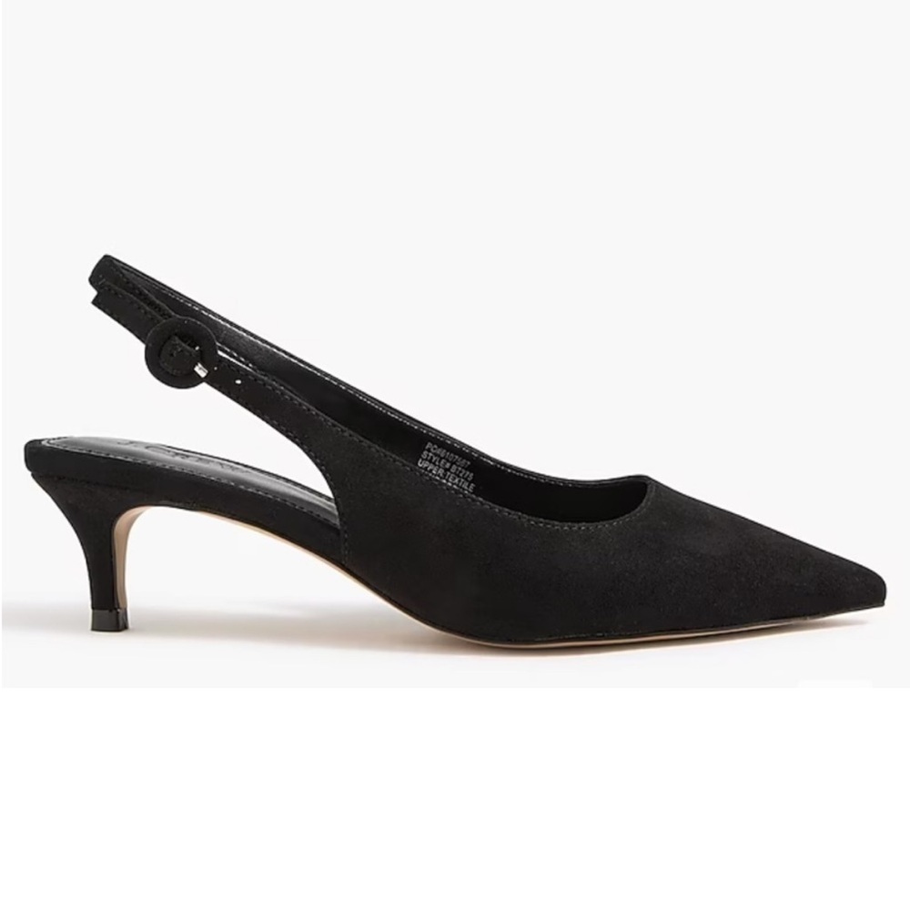 J Crew Black Slingback Kitten Heels - NEW - size 10 - Picture 2 of 7